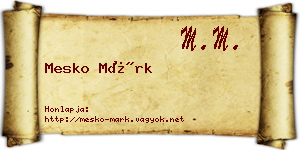 Mesko Márk névjegykártya